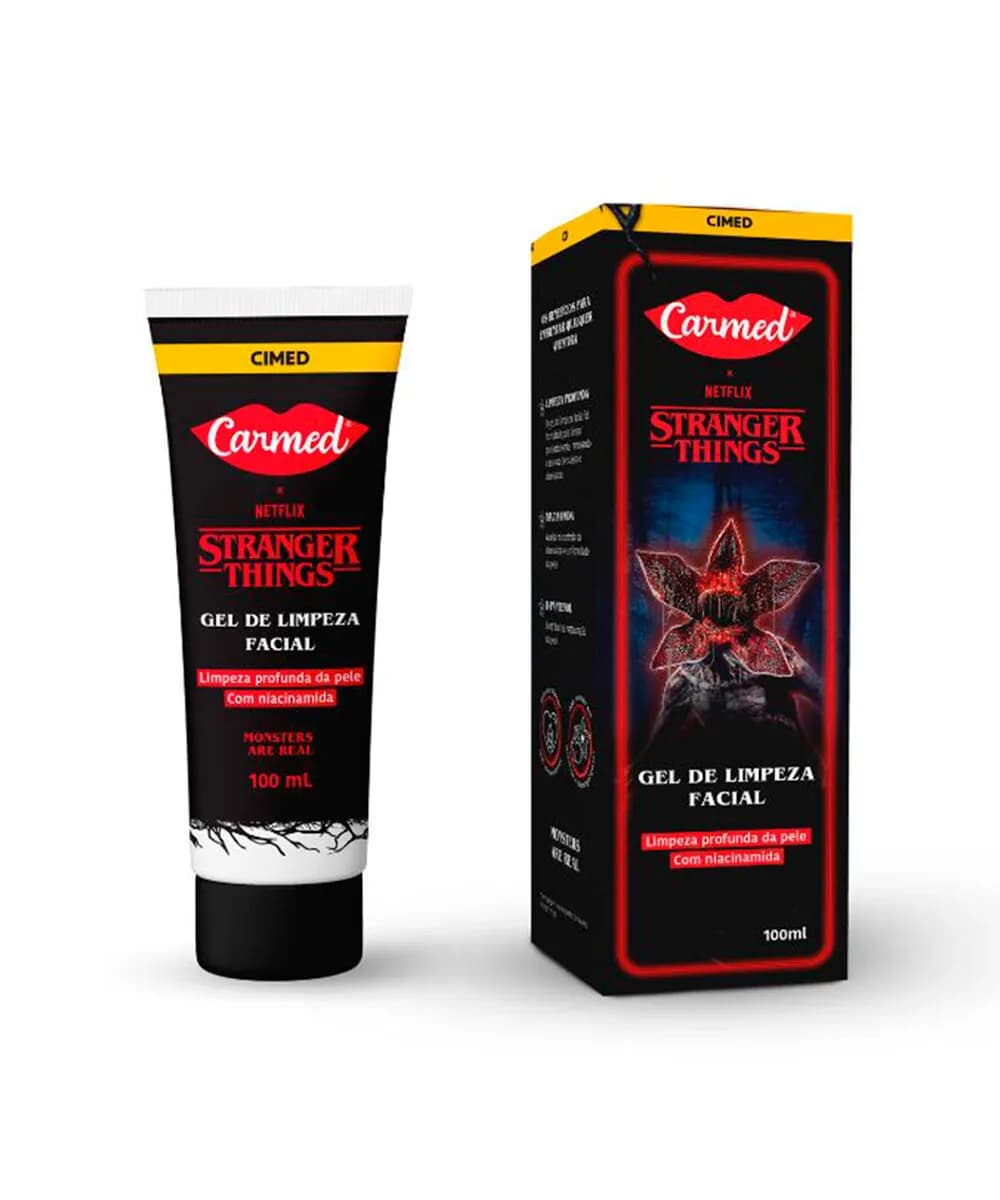 gel de limpeza facial carmed stranger things 100g